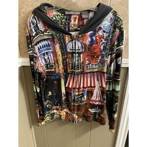 French‎ Postcards Vintage Hooded Jacket Size Petite Large